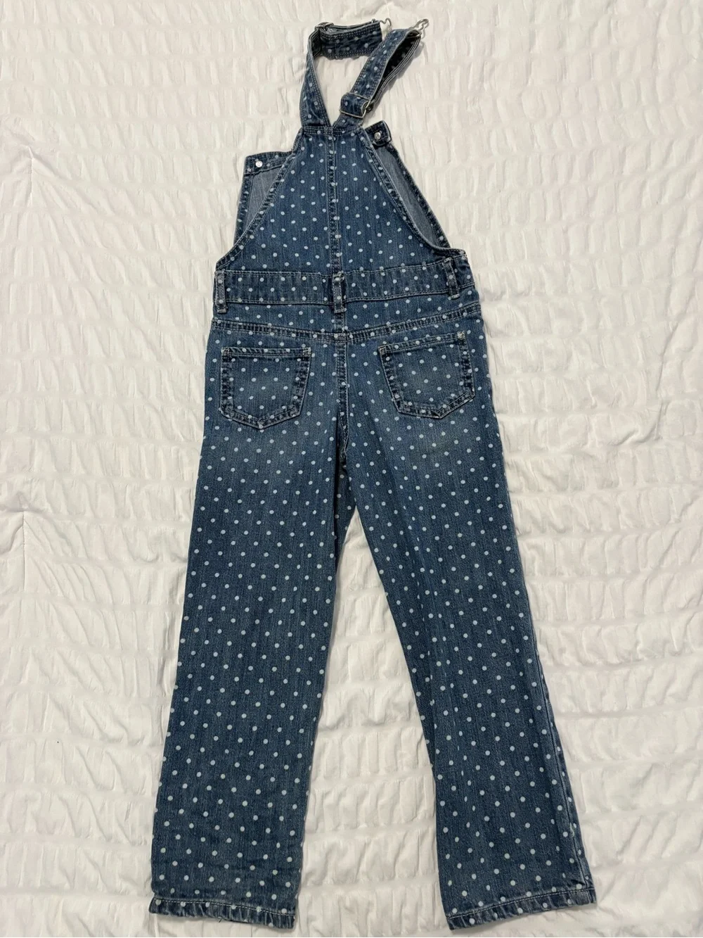 OshKosh B'gosh Denim Overalls with White Polka Dots